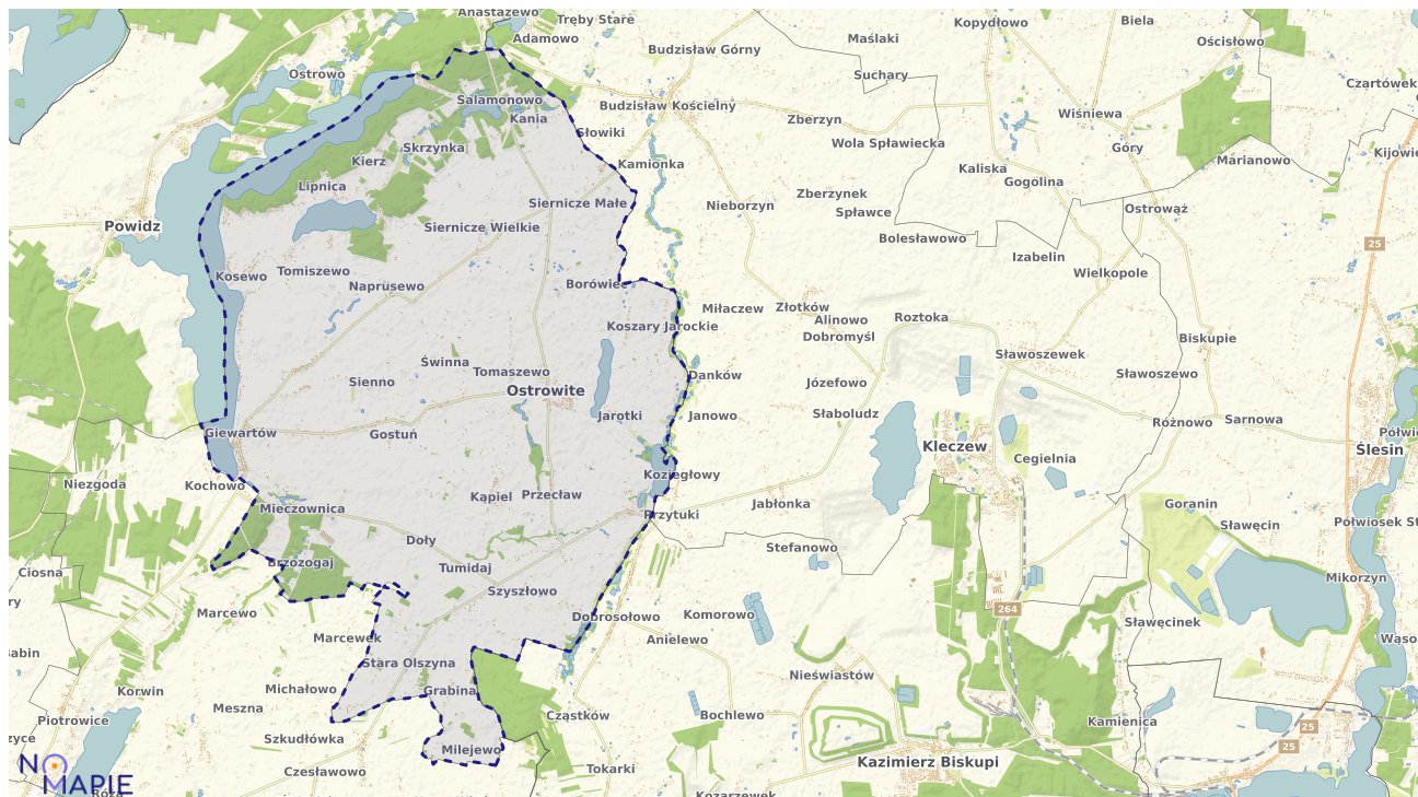 Mapa obszarów ochrony przyrody Ostrowitego
